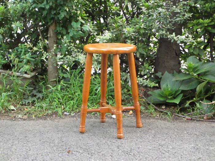 レトロ 木製スツール 丸椅子 ビンテージ - トランジットライフ