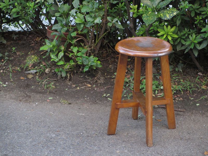 ビンテージ スツール 丸椅子 木 - チェア